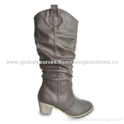 Women's Dress Boots with PU Upper and Rubber Outsole, Thick Wooden Heel Makes Comfortable FittingNew